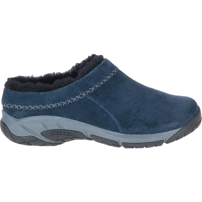 Cozy Slippers for Women with Decorative Button Design-Women's Merrell Encore Ice 4 Navy Suede