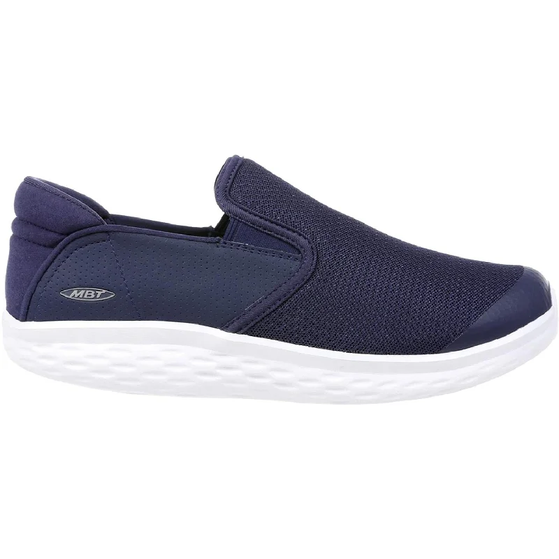 casual shoes for women with sophisticated heel design for elegance-Women's MBT Modena Slip-On Navy Mesh