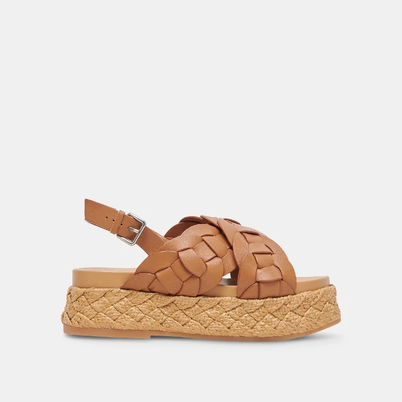 Sandals with neutral tones-WINDER SANDALS TAN LEATHER