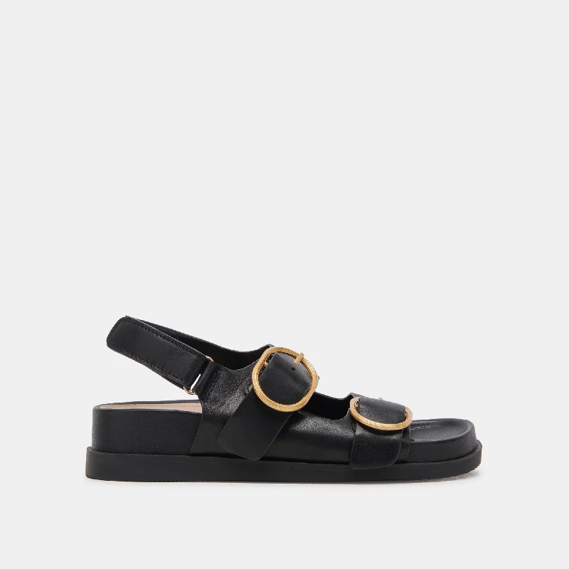 Sandals with trendy straps-STARLA SANDALS BLACK LEATHER