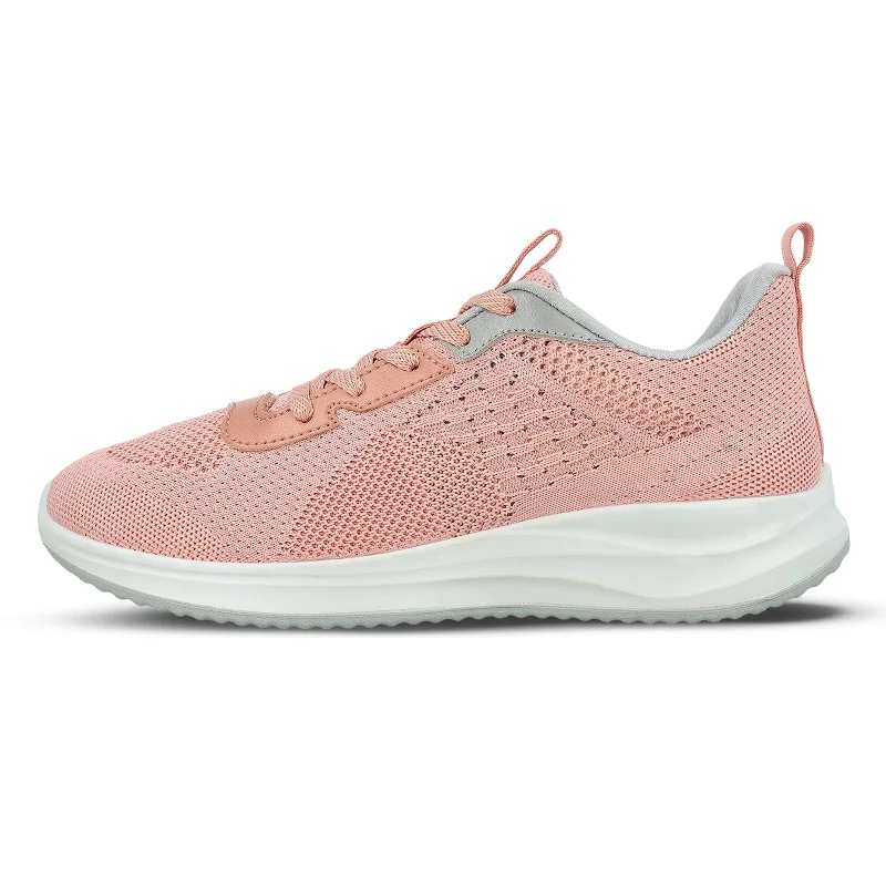 Women's Lace-up Sports Shoe - WS9911 Peach