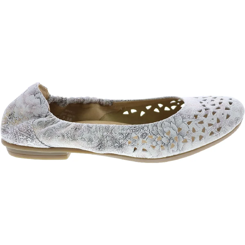 Women's Earth Breeze White Printed Leather