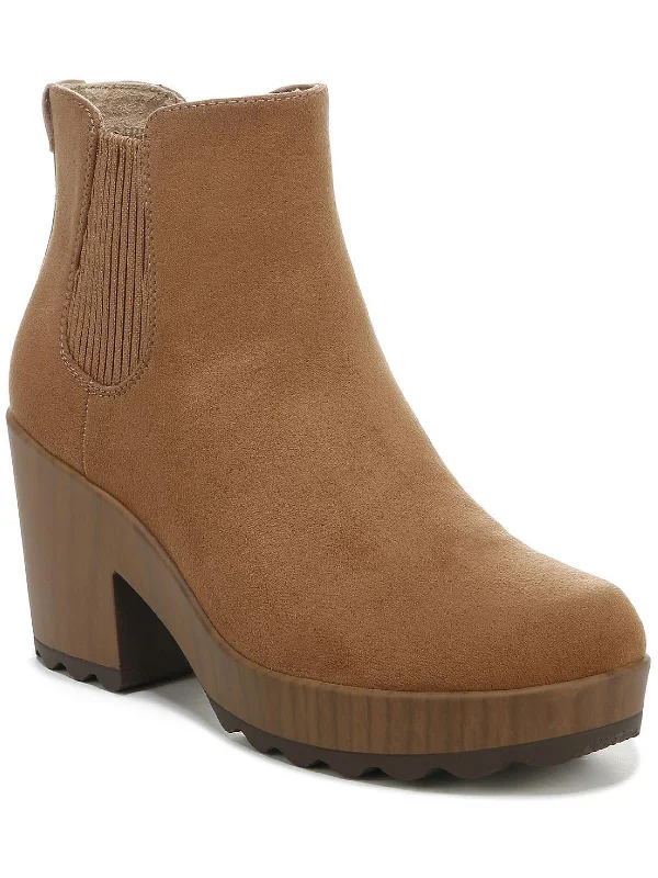 Walk Away Womens Faux Suede Heels Booties