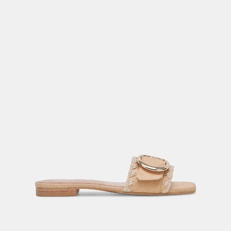 Sandals for summer wear-GRECIA SANDALS LT NATURAL RAFFIA - re:vita