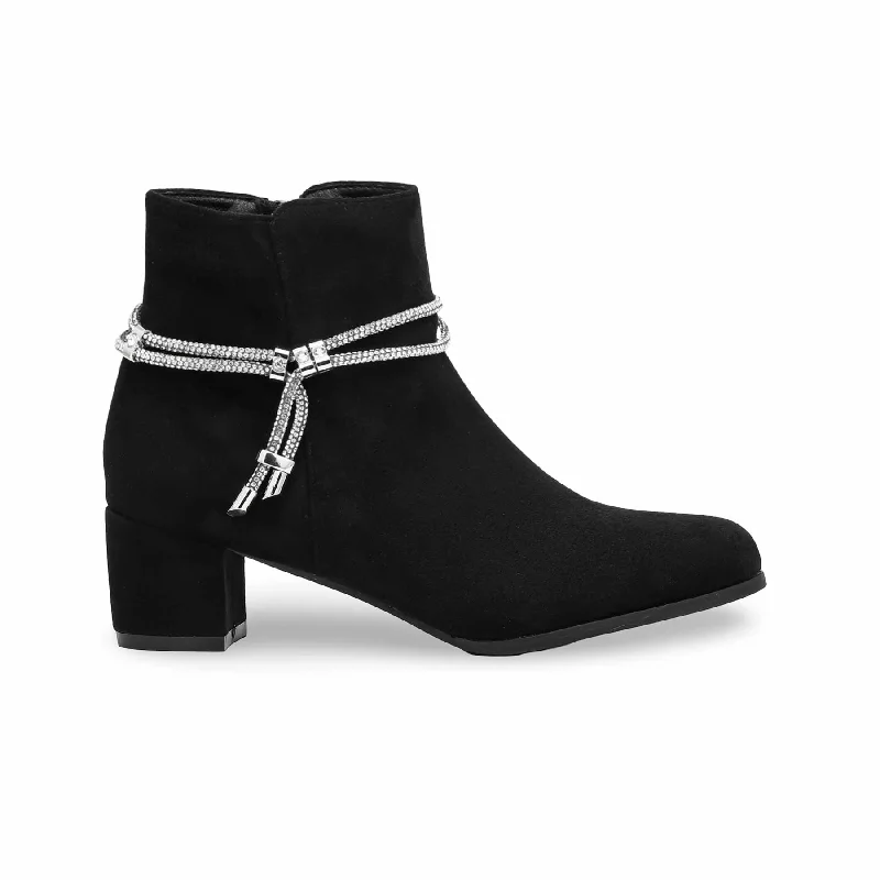 Black Long Shoes For Women WN9018