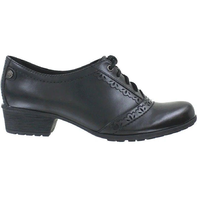 casual shoes for women with cute embellishments for fun look-Women's Rockport Cobb Hill Gratasha Oxford Black Leather