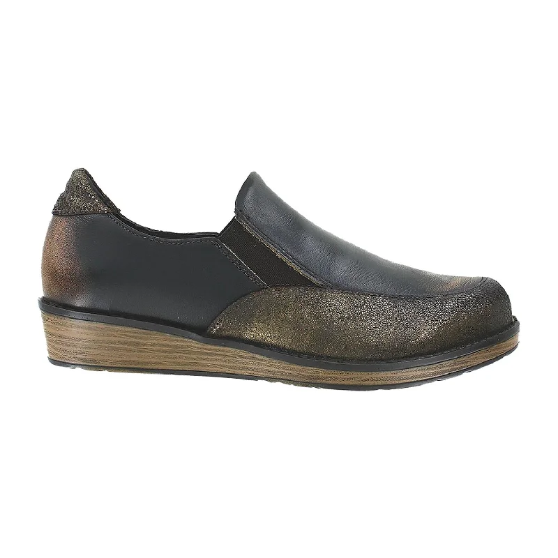 casual shoes for women with modern details for a chic vibe-Women's Naot Cherish Bronze Shimmer Suede/Volcanic Brown Leather