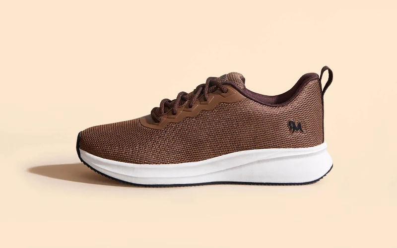 Athletic shoes with thick heels-Walkers High : Brown