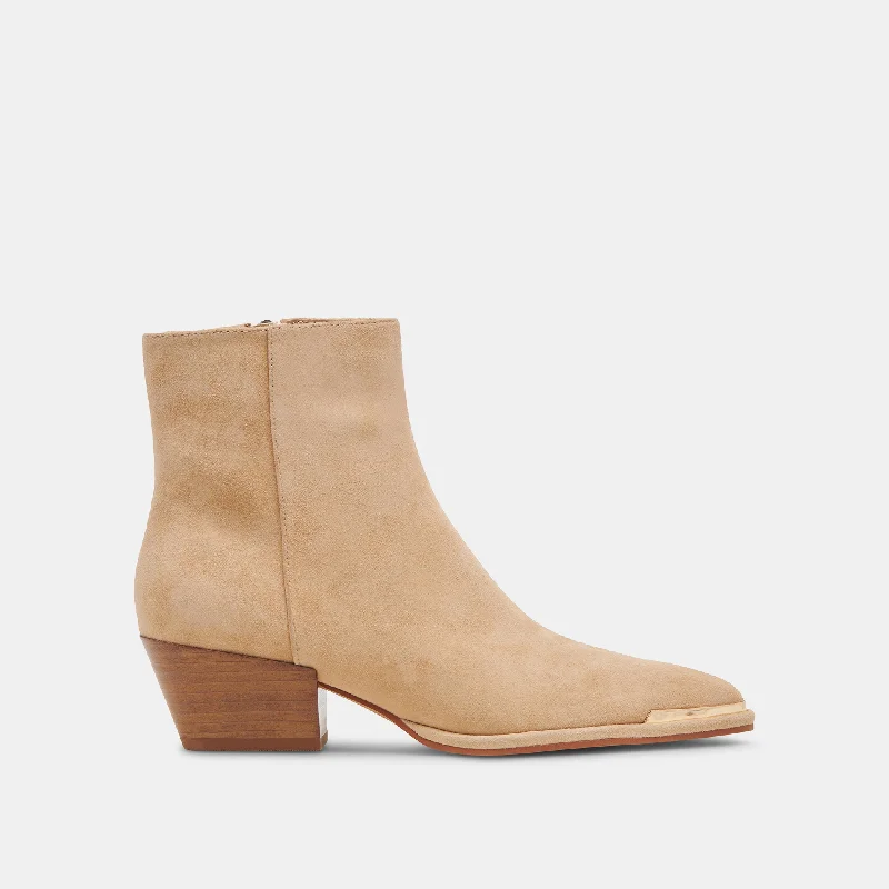 NONAH WIDE BOOTIES TAN SUEDE