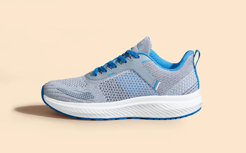 Athletic shoes for tough trails-The Embracers : Grey-Blue