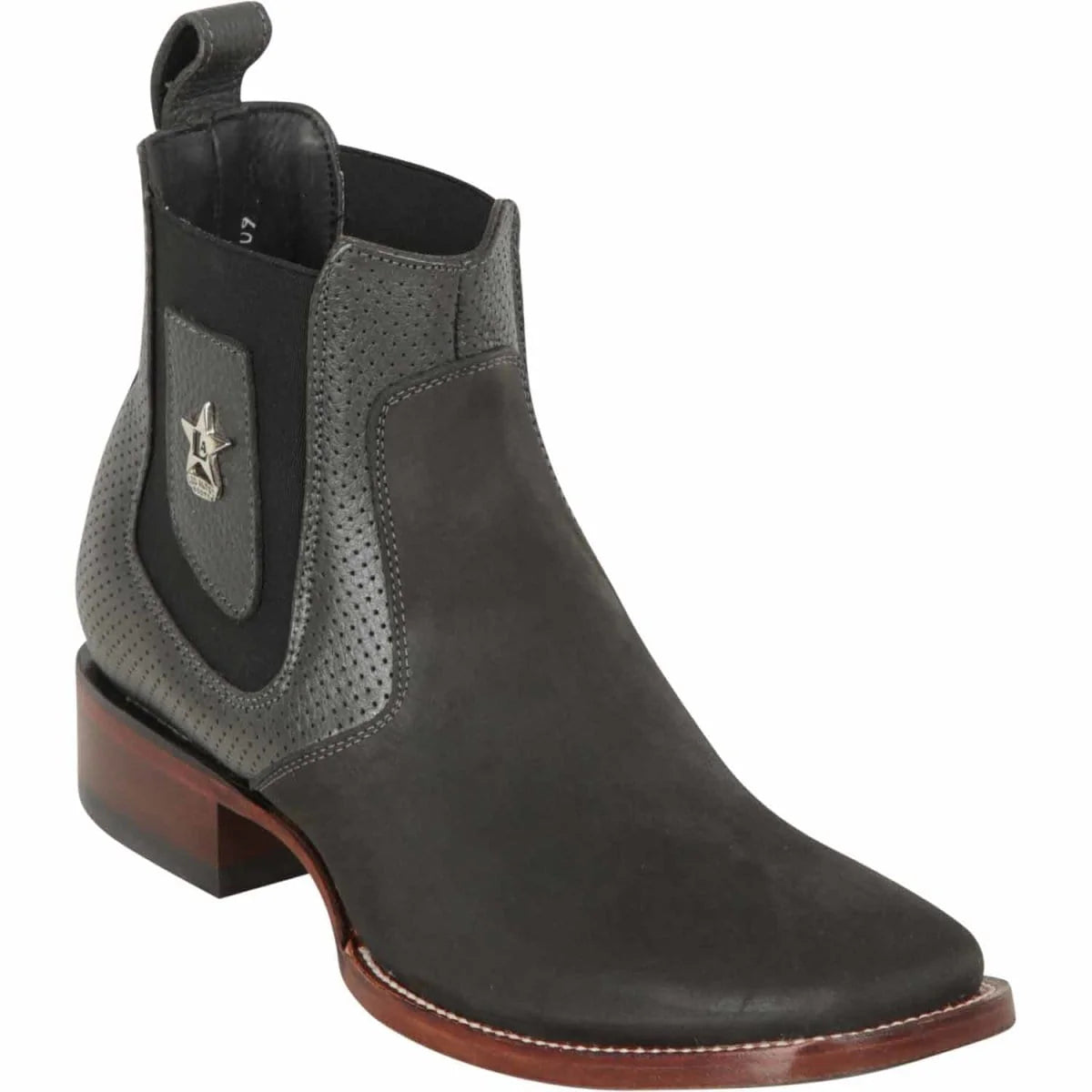 Ankle Boots with adjustable strapsAnkle Boots with adjustable strapsLos Altos 82BVI6309 Men's Gray Genuine Nobuck Wide Square Toe Ankle Boots