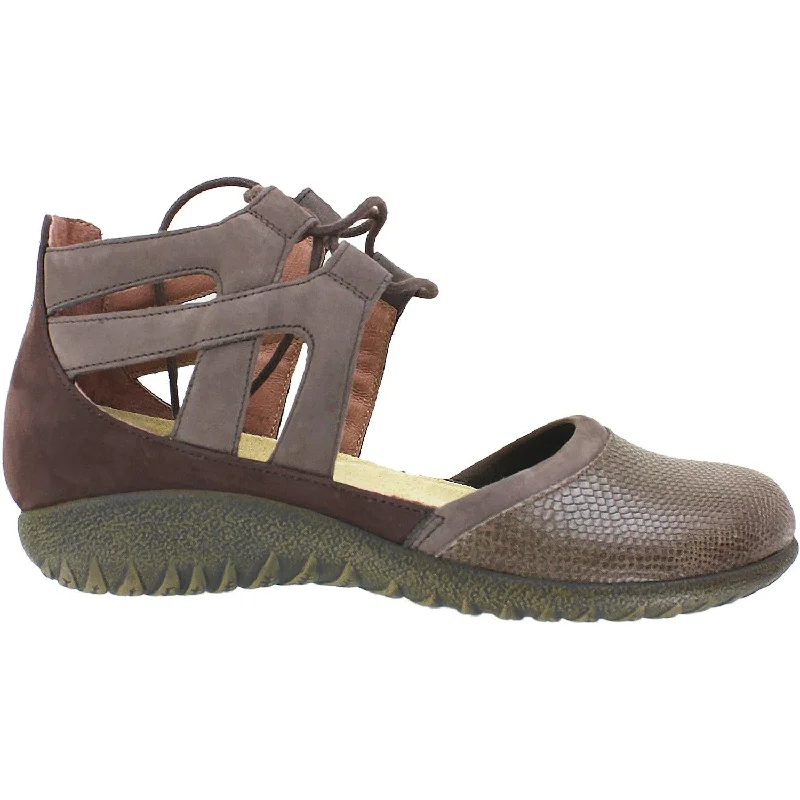 casual shoes for women with trendy design for fashion-forward look-Women's Naot Kata Brown Lizard/Shiitake Leather/Nubuck