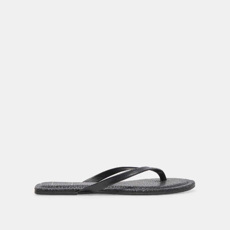 Sandals for beach strolls-LAYNEY SANDALS BLACK LEATHER